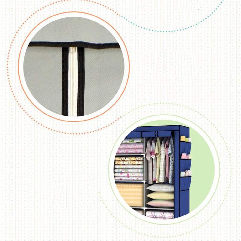 Cloth Wardrobe Clothes Closet, Portable Closet Wardrobe Storage Closet Standing Closet Fabric Cabinet Portable Wardrobe,Beige_130x45x175cm