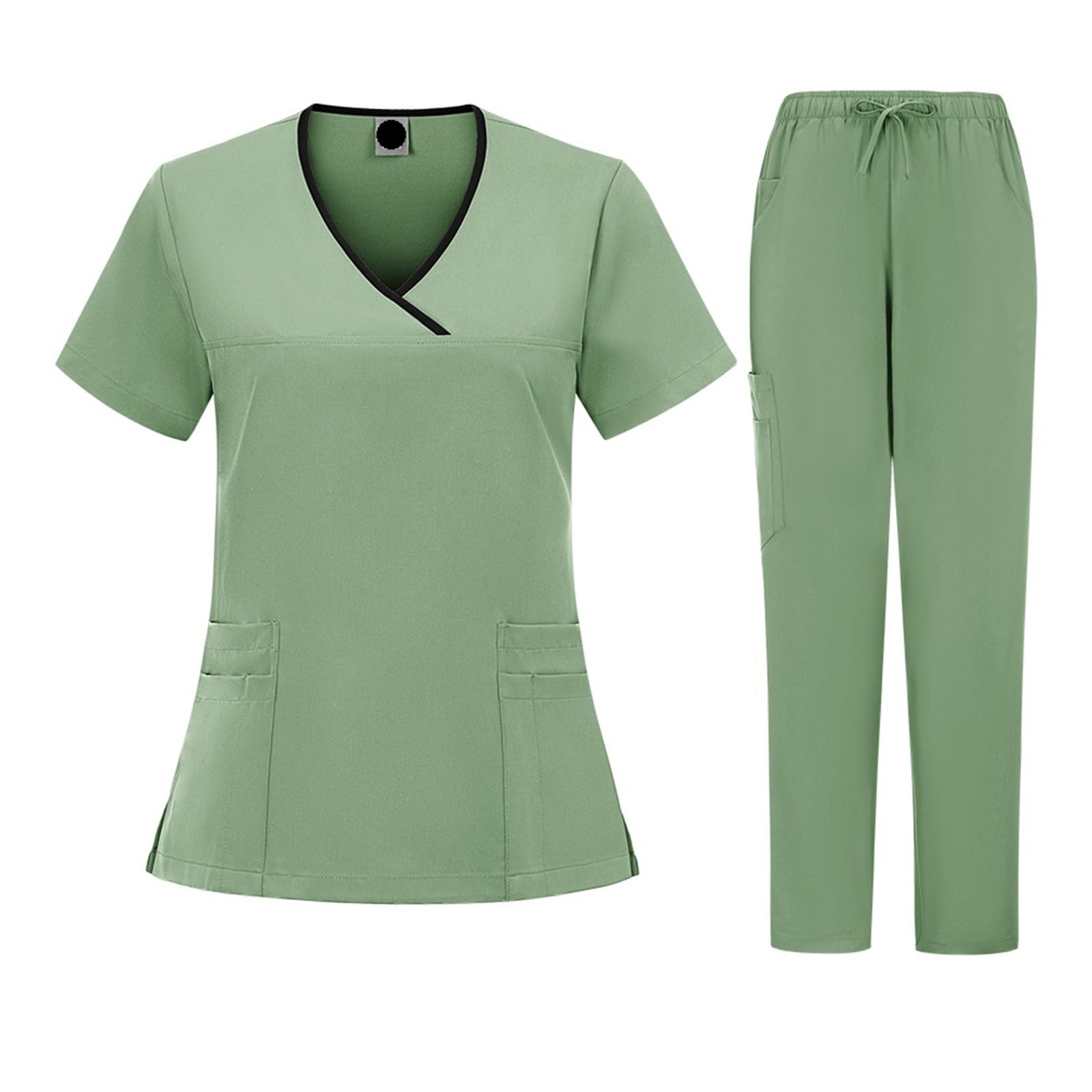 Berufsbekleidung Pflege OP-Bekleidungsset for Damen, medizinische Krankenschwesteruniform, Stehkragen, V-Ausschnitt, Oberteil, Joggerhose, Tierarzt Für Frauen