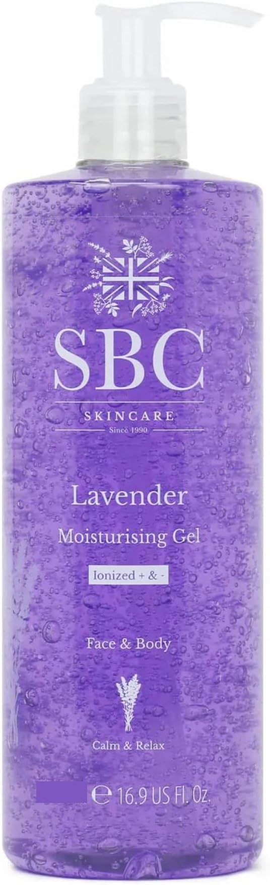 SBC Skincare Lavender Moisturising Gel 1000ml - Calming, Balancing Face and Body Gel Moisturiser