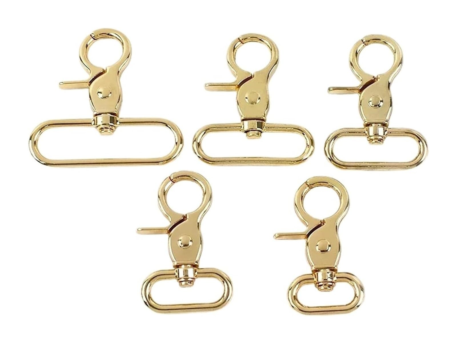 Metalowe obrotowe karabińczyki | Wielokolorowe obrotowe karabińczyki 20-50 mm do breloka do torby obroża dla zwierzęcia(Lightgold,38mm-10Pcs)
