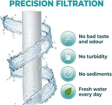 2X Aquati Polypropylene PP 5 Micron Sediment Standard Water Filter Cartridge 10” for Reverse Osmosis, HMA, Drinking Water Purification Systems, BPA-Free Prefilter