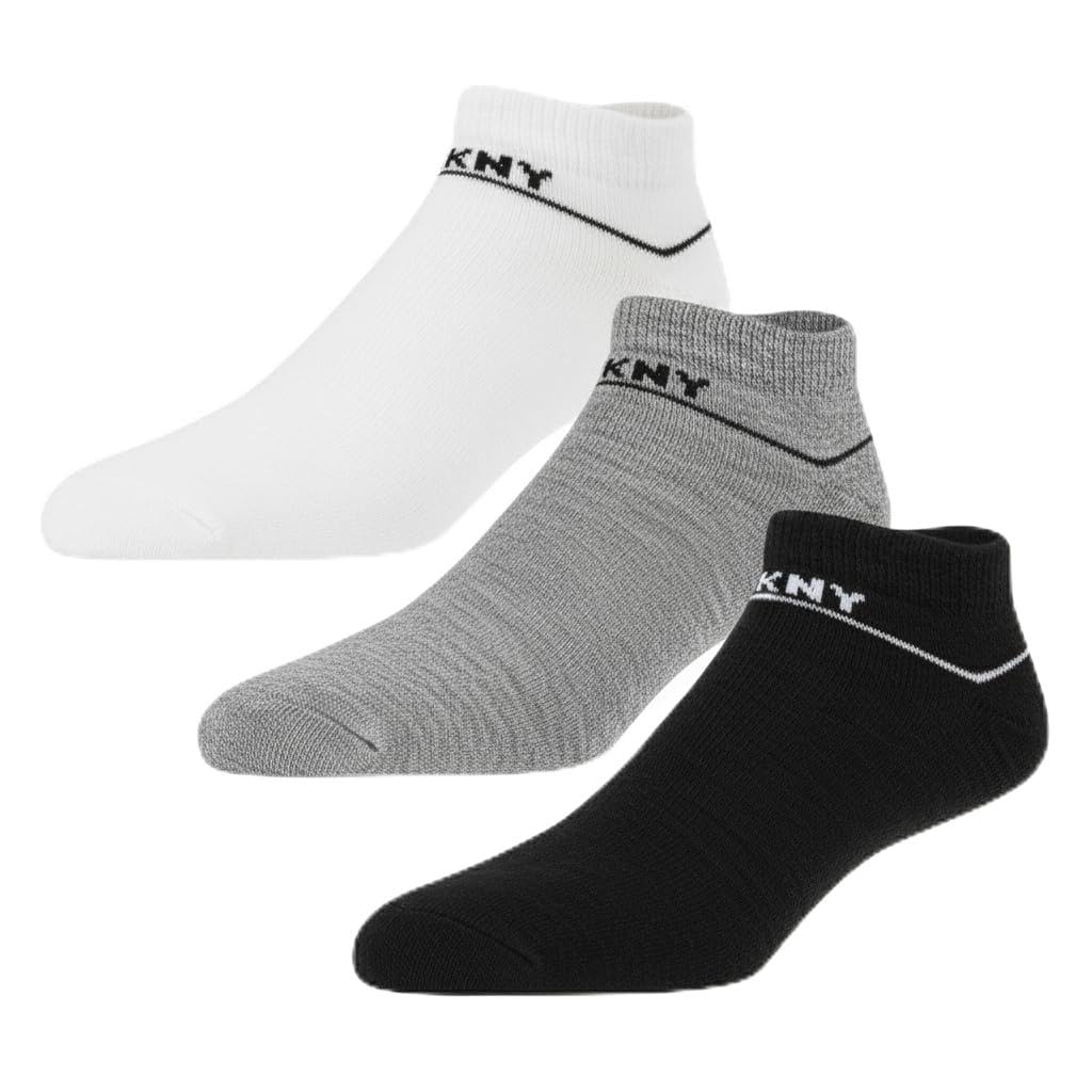 DKNY Jefferson Mens Ankle Socks: Pack of 3 Pairs | Comfortable & Breathable Cotton | Everyday Trainer Socks for Men | Multipack Trainer Socks | Shoe Size 7-11 UK