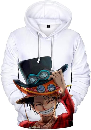 Amazon ワンピースパーカーメンズスウェットシャツ3dプリントティーン漫画アニメルフィファッション秋と冬のパーカーコート トレーナー パーカー 通販