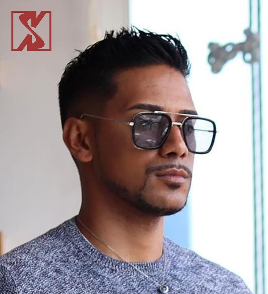 美品、レトロなサングラス Amazon | [SHEEN KELLY] クラシックレトロ四角眼鏡サングラス金属製の