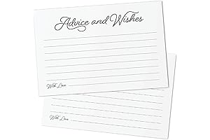 CARDAMONOLY Advice Jar for Bridal Shower - Minimalist 50-Pack of Advice and Wishes Cards