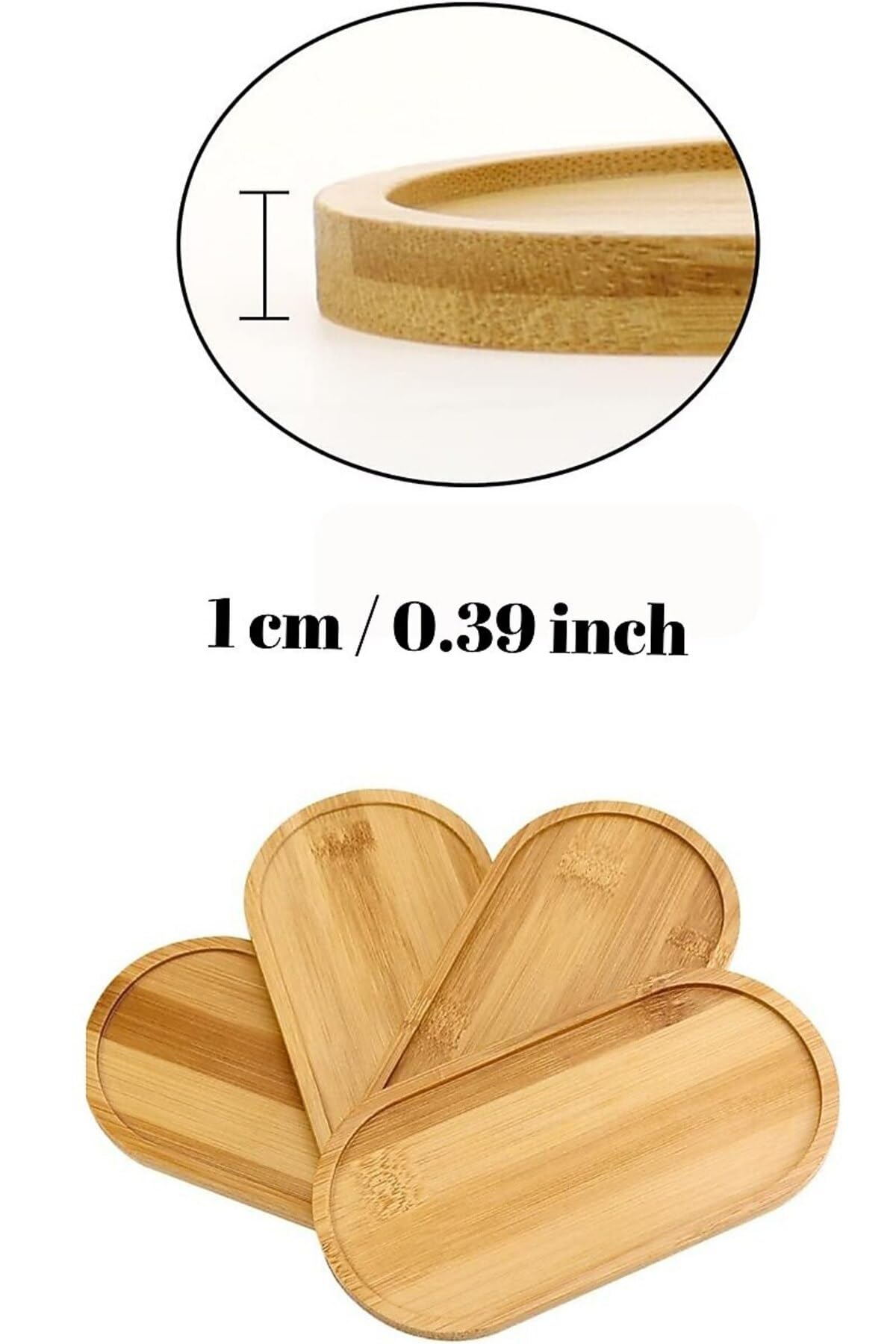 UCR HOME Bambu Oval Sunum ve Servis Tepsisi, 23,5 x 12 cm, Bej