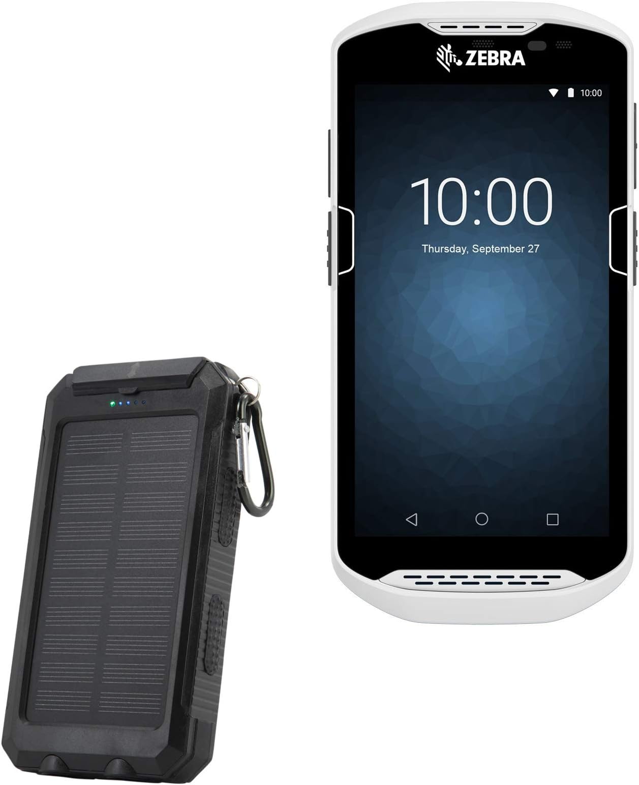 BoxWave Power Bank Compatible with Zebra TC56 (Power Bank by BoxWave) - Solar Rejuva PowerPack (10000mAh), Solar Powered Backup Power Bank 10000mAh for Zebra TC56 - Jet Black