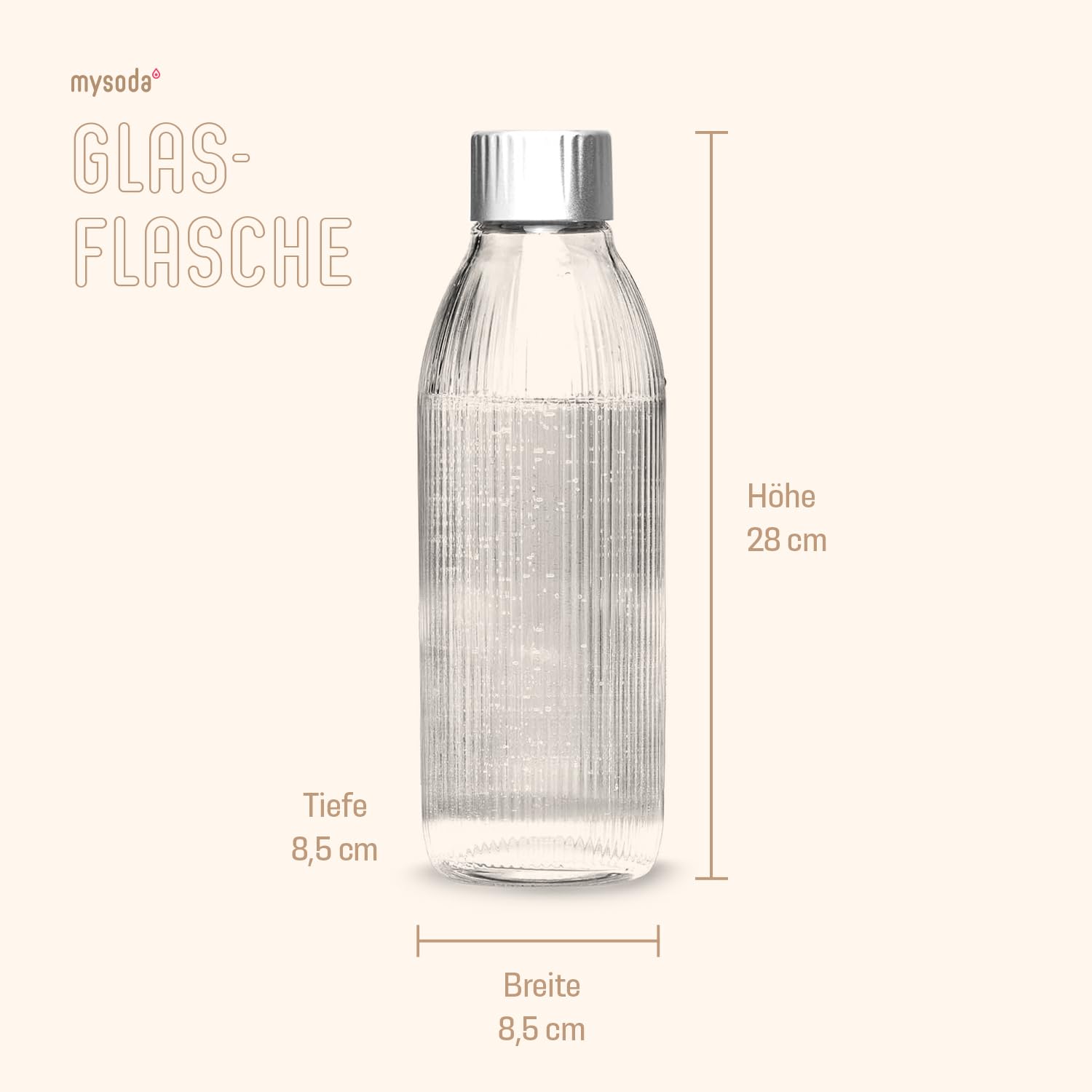 Mysoda Glasflasche KOMPATIBEL NUR MIT Mysoda Glassy Wassersprudler, 1 Liter Küche, Haushalt & Wohnen