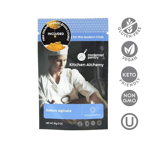 Miniatura 2 de Alginato de sodio puro gastronomía molecular sin OMG vegano certificado OU Kosher 50 g2 oz