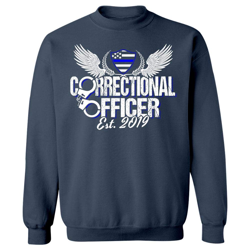 Corrections Officer Graduation Blue Silver Line Flag Design 2019 Gift - Sweatshirt