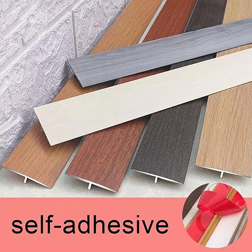 Miniatura 3 de HCZION Tira de transición de umbral plano, tira de borde autoadhesiva de 1 pulgada, tira divisora de piso de puerta, tira de cubierta de huecos de