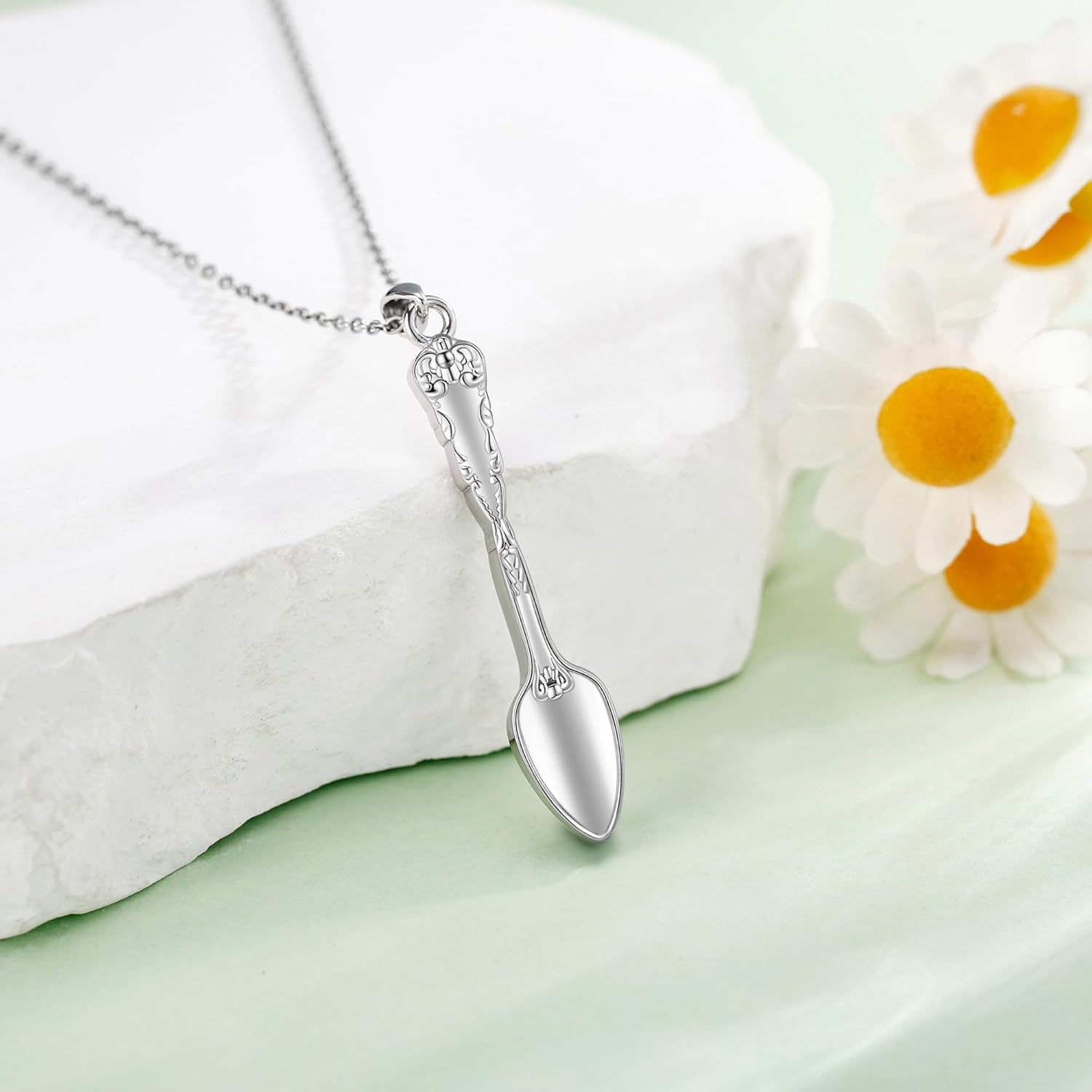 YAFEINI Spoon Necklace 925 Sterling Silver Spoon Pendant For Women Mom Tableware Jewelry With Present Box - Image 5