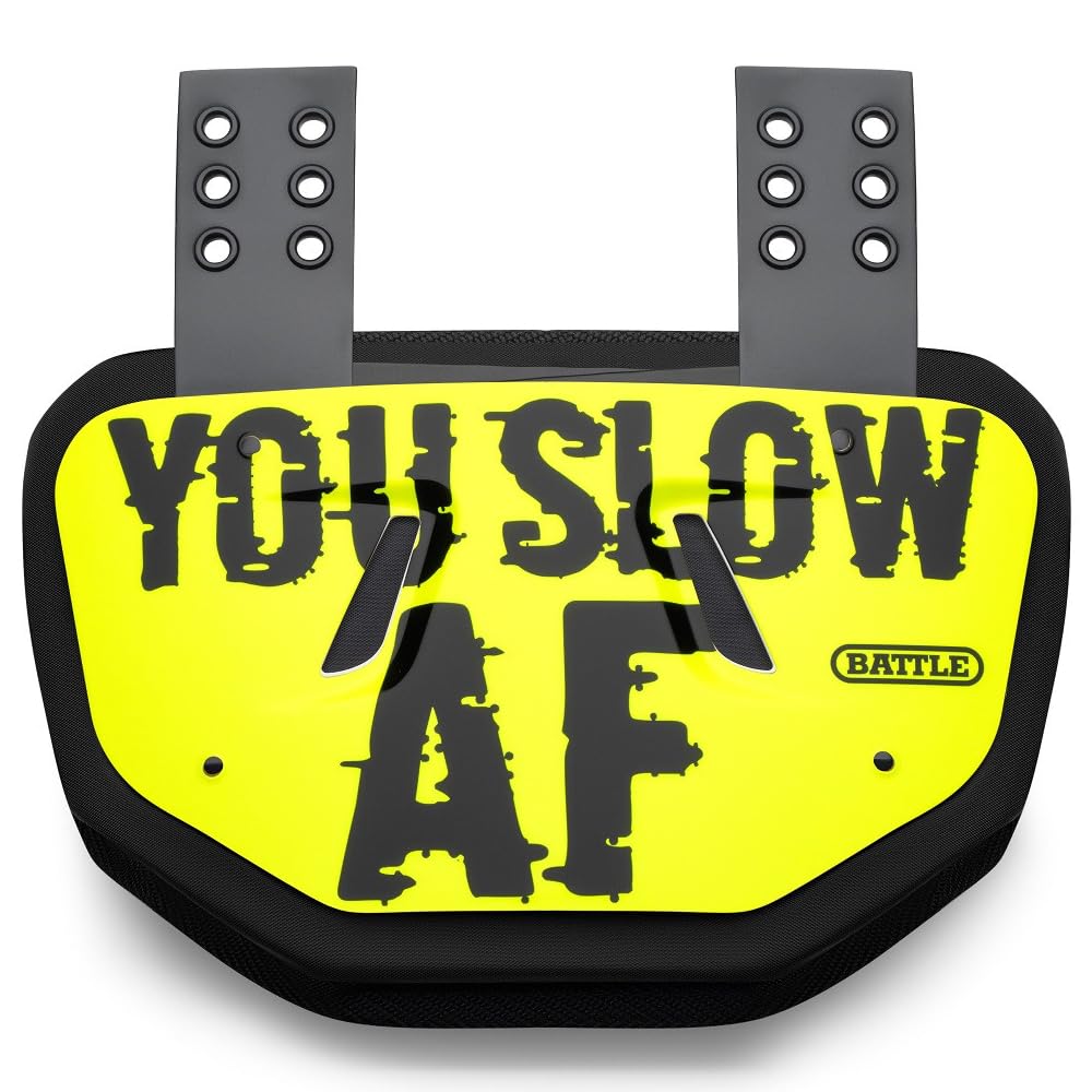 Battle Sports Novelty Football Back Plate, You Slow, Yellow, Youth