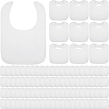 Toulite 30 Pcs White Bibs for Baby Washable Reusable Waterproof Cotton Feeder Bibs with Double Sided Design for Baby Shower Activity and Gifts