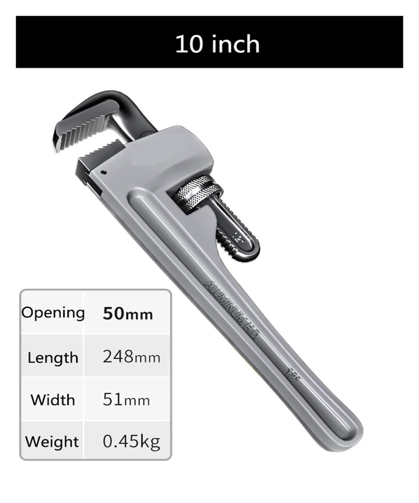 Klucz do rur aluminiowy klucz do rur klasy przemysłowej domowy uniwersalny klucz szybki dwufunkcyjny wielofunkcyjny hydrauliczny duży klucz do rur (35 cm)