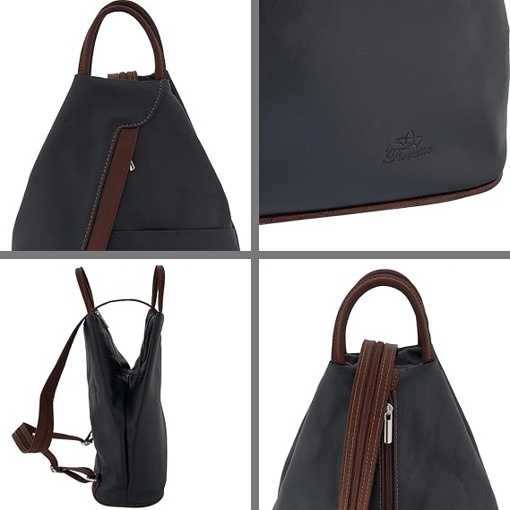 Italian Genuine Leather Top Handle Backpack Purse Shoulder Bag Handbag Rucksack For Women