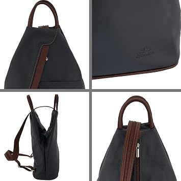 Italian Genuine Leather Top Handle Backpack Purse Shoulder Bag Handbag Rucksack For Women