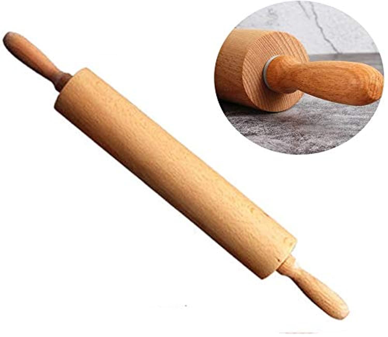 CHAYA Wooden Rolling Pin, wooden Kitchen Utensils, Baking Tools, for Skilled Bakers, Ideal for Essential Wooden Utensil for Bread, Pastry, Cookies, Pizza, Pie.