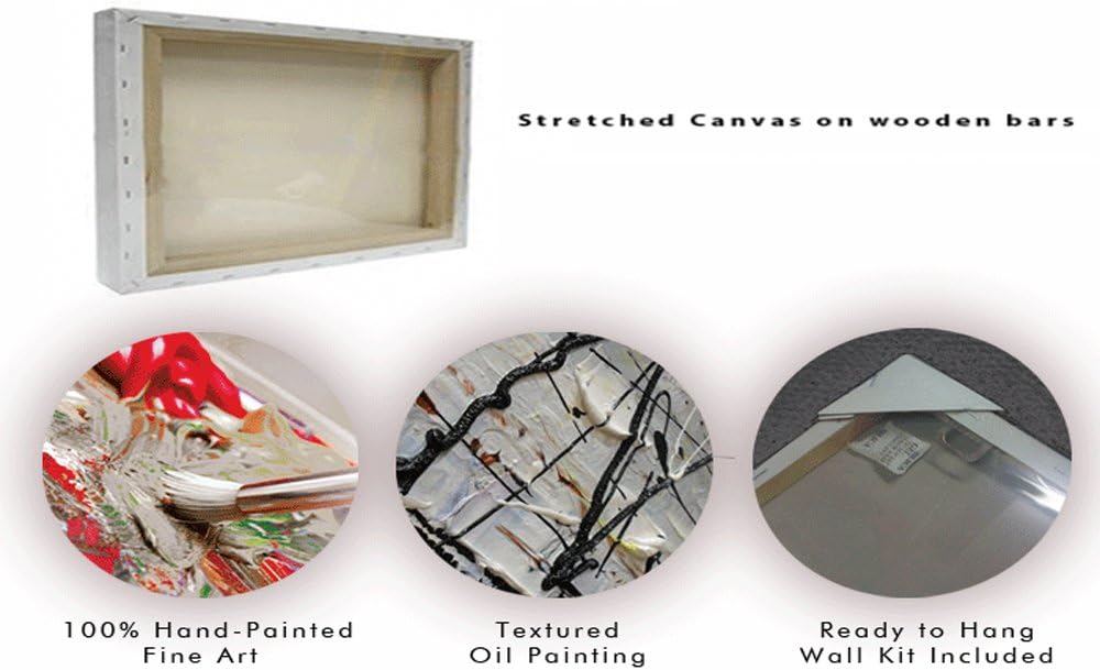 Design Art OL275 5-Panel Reflection Tree Abstract Oil Painting, 60 by 40-Inch, Orange/Yellow