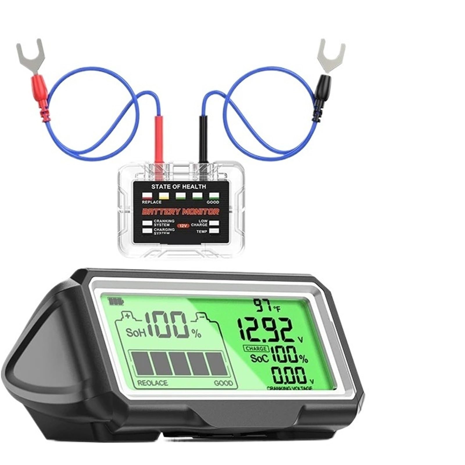 Batterietester, 12V Auto Batterie Kapazität Tester Monitor LED Display Wasserdicht SOH SOC Batterie Gesundheit Analyzer Auto Tester Werkzeuge