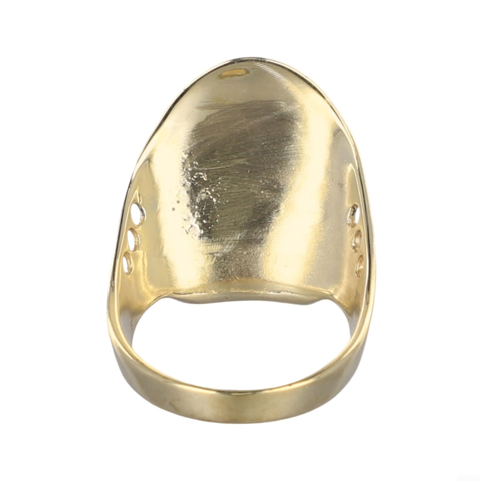 Anillo de latón para el pulgar, protector de dedo con almohadilla de cuero, tamaños de 18 a 24 mm compatibles con caza con arco, protección de tiro (22#)