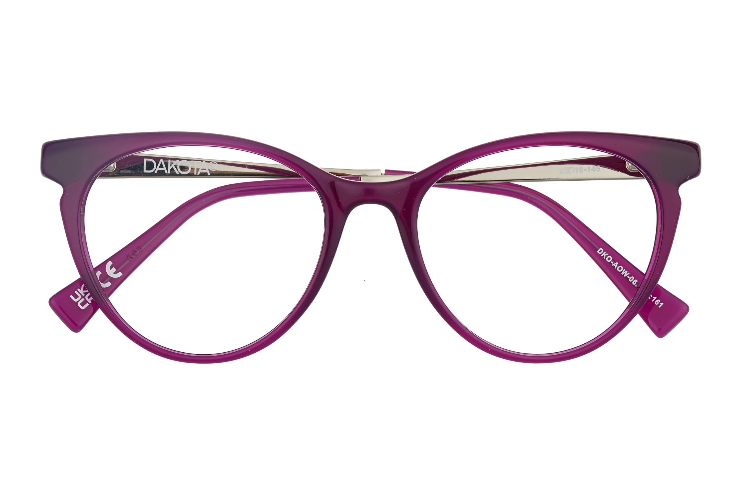 DAKOTA Brille mit Sehstärke für Damen optional mit Sonnenbrillentönung oder Blaulichtfilter, Rund, gefertigt aus Acetat (inklusive Brillenetui)