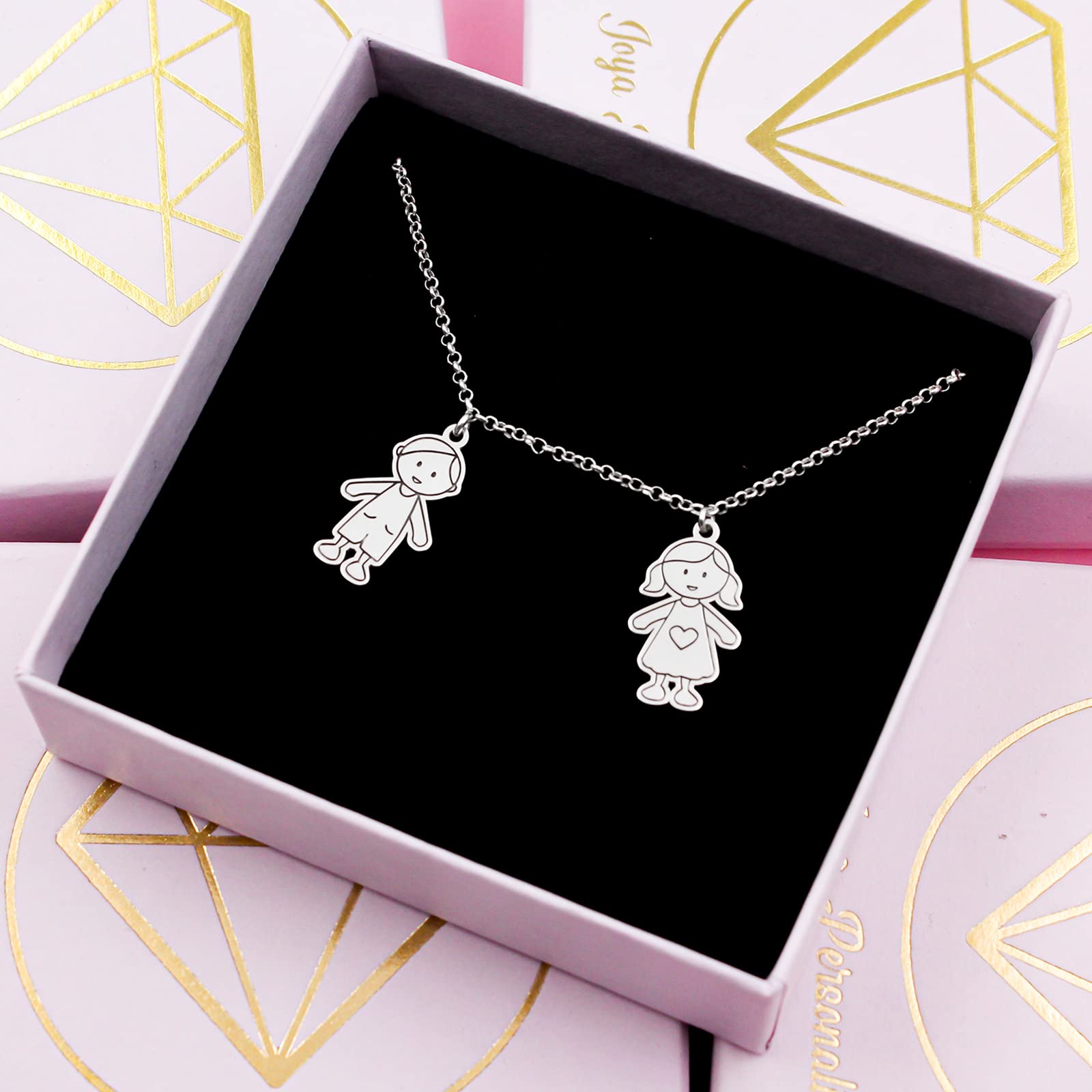 Collar Con Niños Plata de ley Personalizado- Colgante para Mama, Abuela, Tía o Madre Primeriza con Nombres de Hijos, Nietos o Sobrinos - Ideas Regalo Dia de la Madre Navidad Cumpleaños o Aniversario