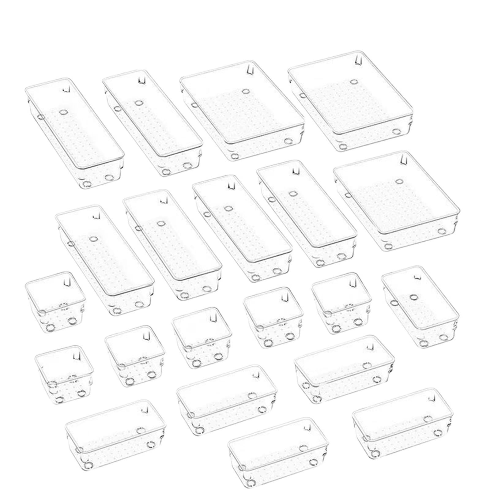 Bghyjkol 21 Piece Drawer Organiser Clear Drawer Organizers Set