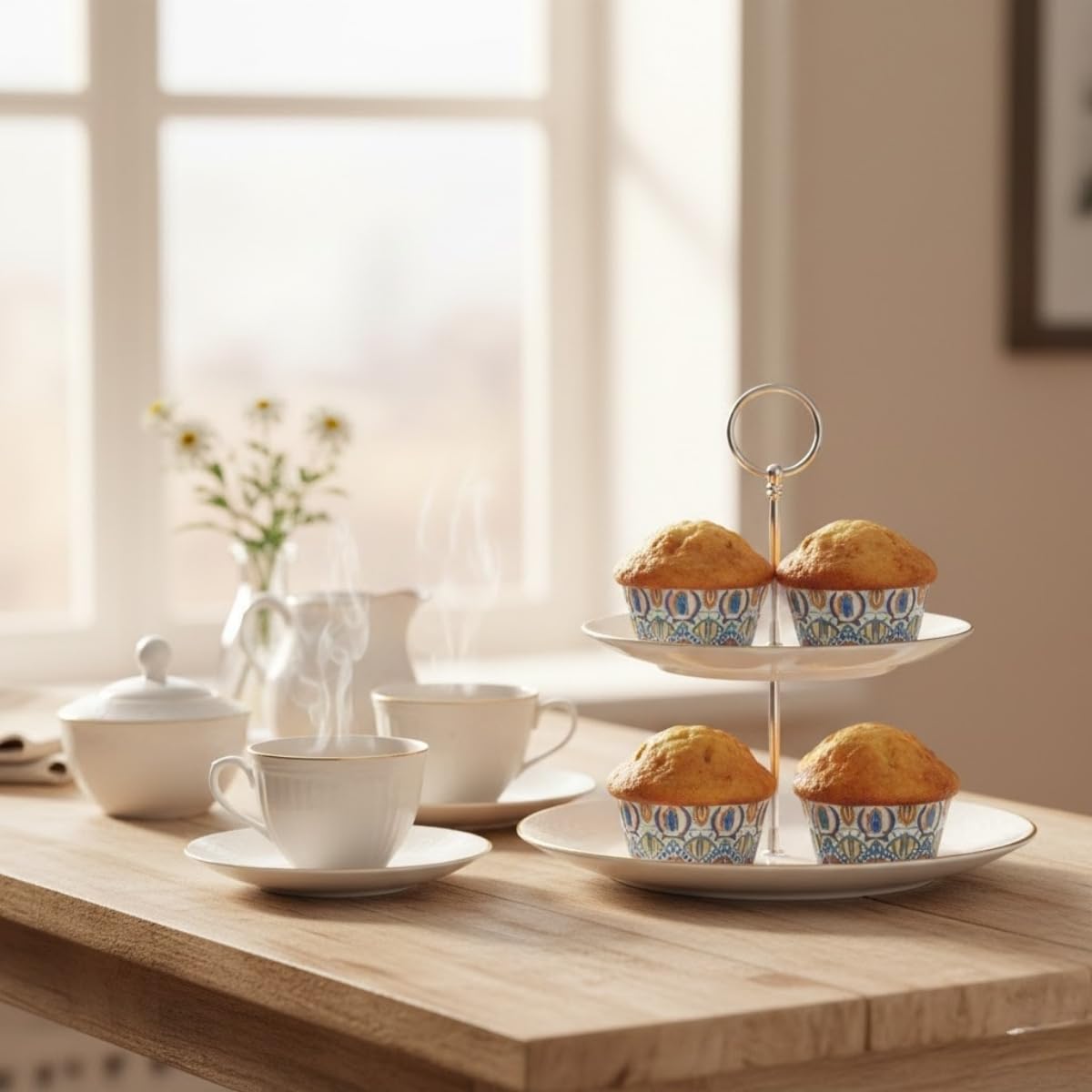 20’li Karışık Renk Muffin Cupcake Kalıbı – Desenli, Fırına Dayanıklı Kağıt Muffin Kalıbı (7 cm)