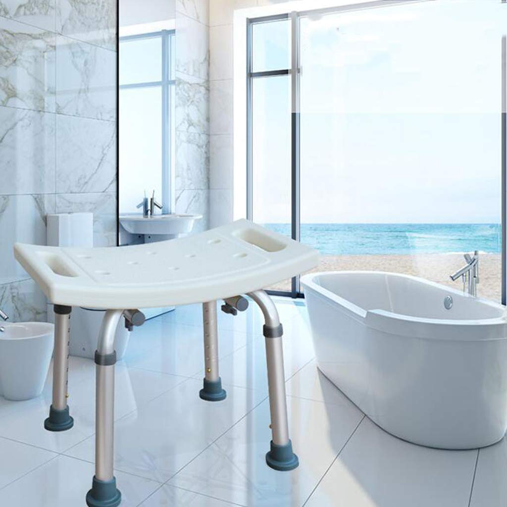 Tarea Pesada Taburete De Ducha Banco de Asiento de baño Altura Ajustable Patas de Aluminio duraderas para Sentarse en la bañera Antideslizante Ancianos y discapacitados Ayuda de Movilidad