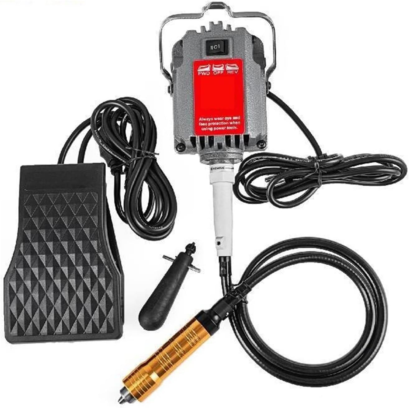 230W S-R Flex Shaft Mill w/Foot Pedal 6.5mm Chuck Hanging Flexible Jewelry Polishing Machine Rotary Stone Carving Tool