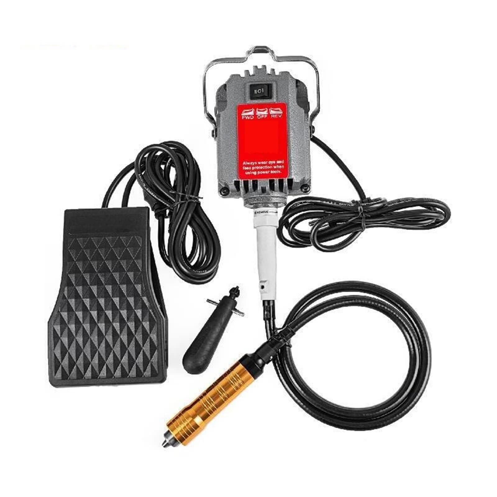 230W S-R Flex Shaft Mill w/Foot Pedal 6.5mm Chuck Hanging Flexible Jewelry Polishing Machine Rotary Stone Carving Tool,High Stability