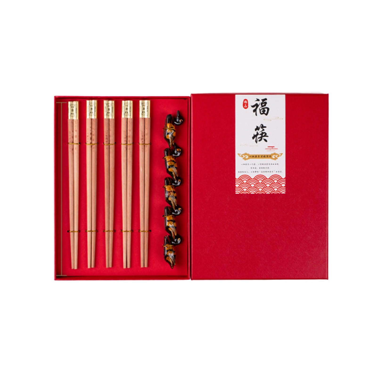 Xjdzineq Wood Chopsticks and Rest Set Modern Natural Finish Tableware for Family Dining Sustainable Wooden Dining Utensils Nonslip Chopstick Holder Kitchenwares
