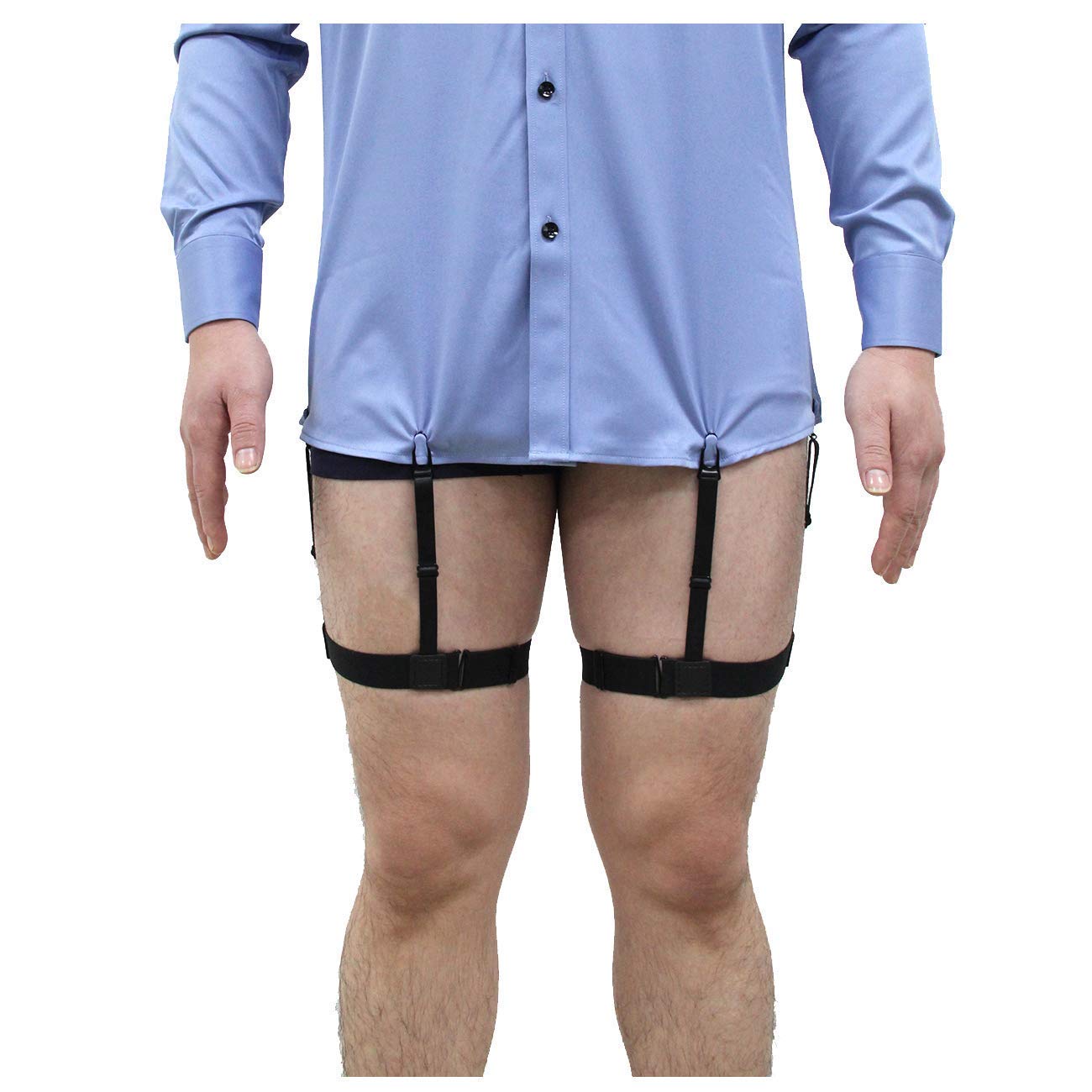 chelure Men's and Women's Nylon Elastic Slip Elastic Adjustable Sleeve Armbands Shirt Stay Clamps Holder Tucker Garter Belt Non-slip Locking Clamps (Black, Free Size)-picture-30