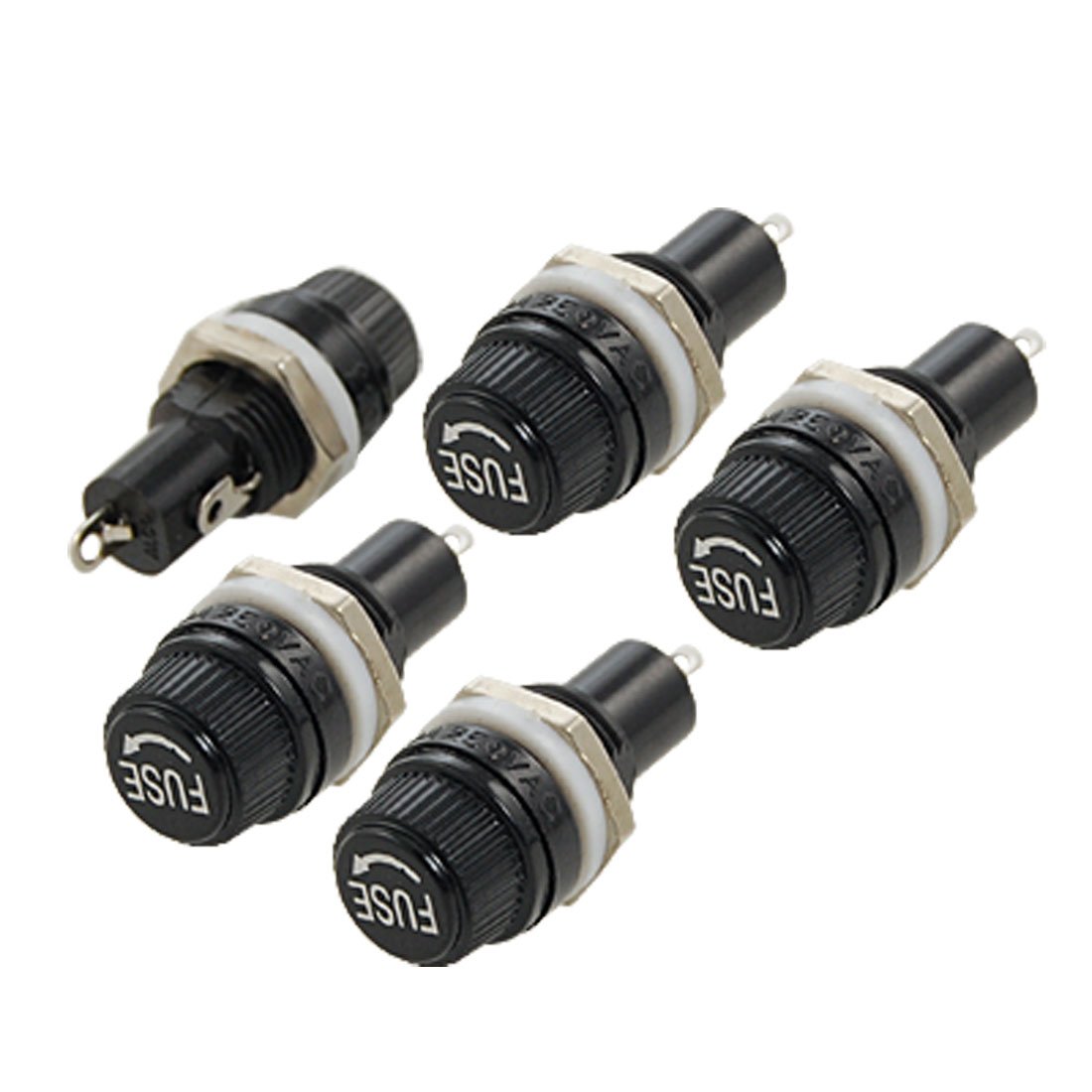 Aexit New FH043 Amplifier Installation AC 250V 10A 5 x 20mm AGU Fuse Holder Fuse Holders 5 Pcs