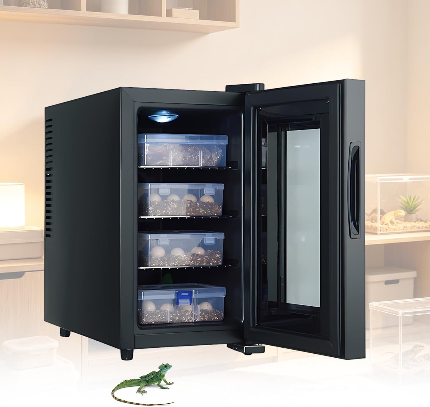 Termoelektryczny Inkubator 23L, Szafa z Drzwiami Szklanymi | Termoelektryczny Inkubator 23L z Cyfrowym Wyświetlaczem, Chłodzeniem Powietrznym, Podwójnym Szkłem i Niskim Poziomem Hałasu