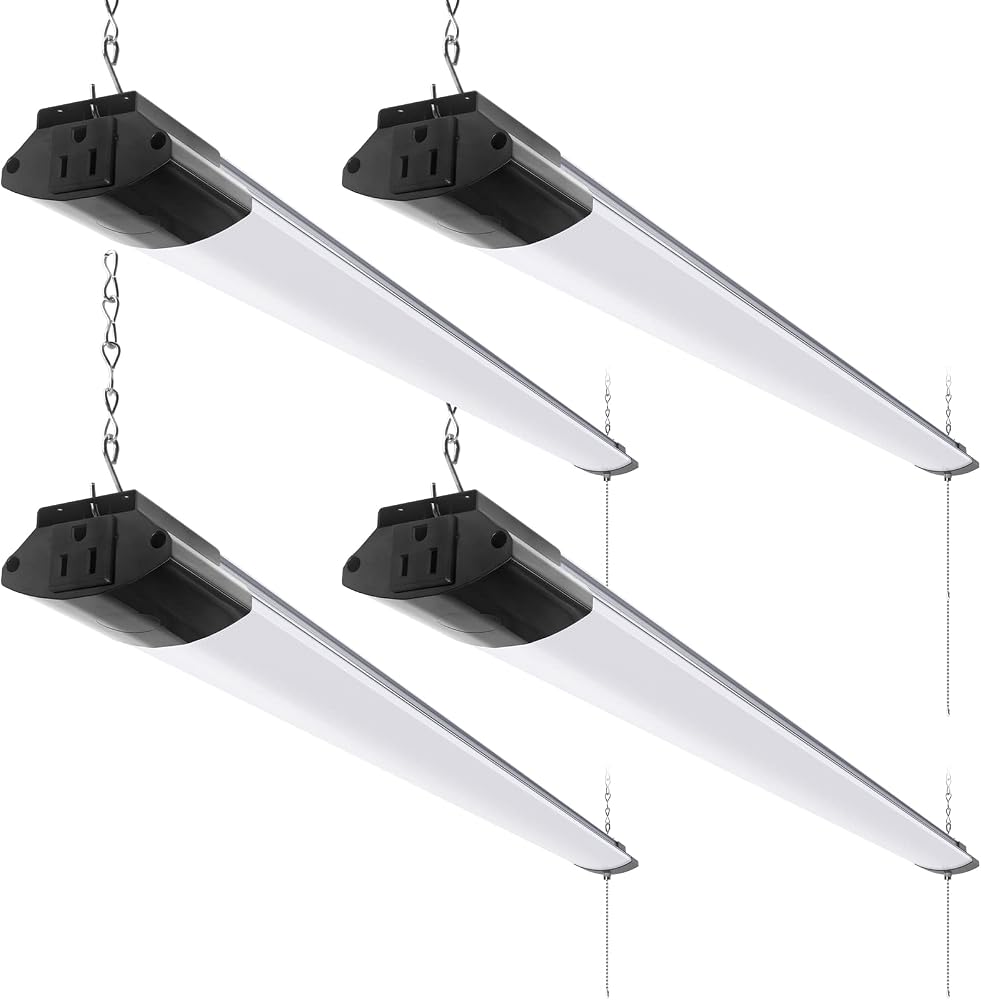 Barrina BS84 LED Shop Lights 4FT for Workshop, 84W 10000LM 5000K, 4 Packs