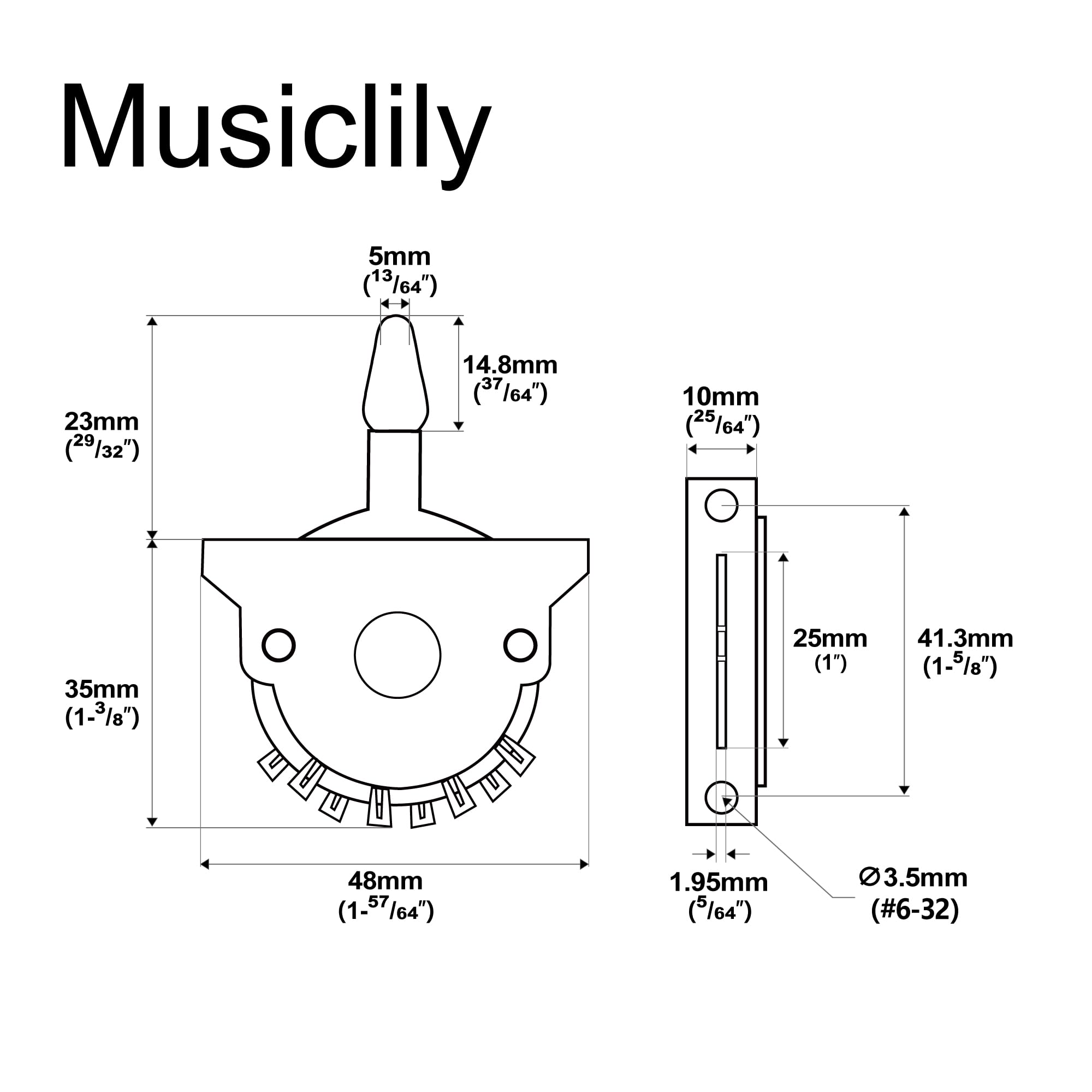 Musiclily Pro 5-Way Pickup Selector Blade Switch for Strat Style Electric Guitar - Image 2