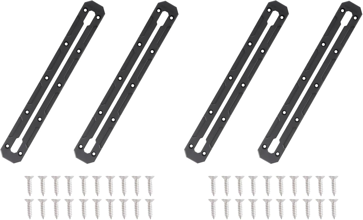 VTurboWay 2 Pcs 13.4" Low Profile Track, Kayak Track for Fishing Rod Holder, Kayak Gear Track Accessories, Reinforced Marine Nylon, Free Installation Screws
