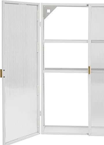 Miniatura 4 de TFCFL Armario de pared extraíble con estantes ajustables, color blanco para oficina, comedor, sala de estar, cocina y baño esmerilado