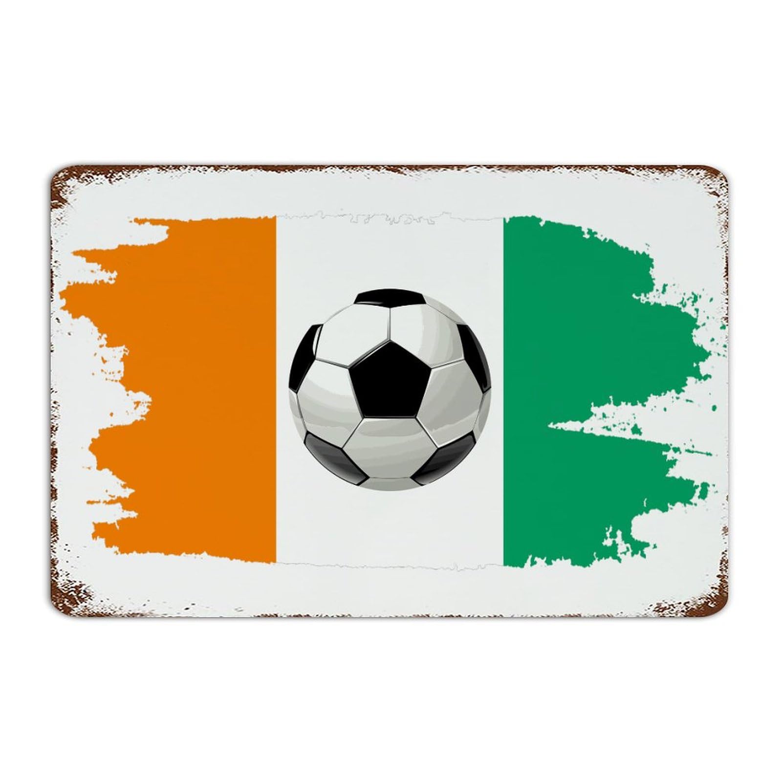 Décoration d'intérieur football Côte d'Ivoire et plaque métallique pour garage et fitness