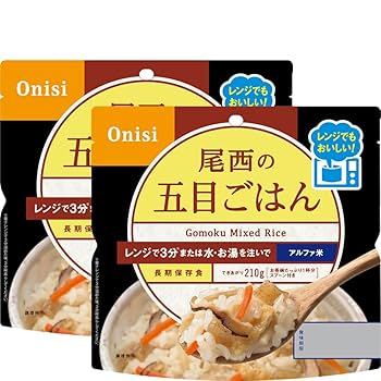 尾西 非常食 防災 備蓄食 おこわ 米 ご飯 まとめ売り 大量 激安 Amazon.co.jp: 備蓄米 5年保存 非常食 尾西 五目ごはん 80g 2食