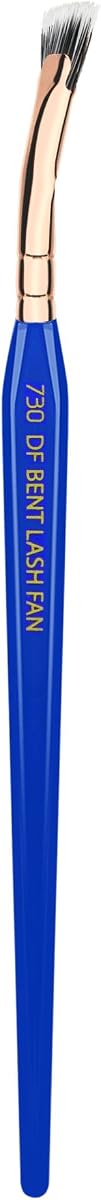 Bdellium Tools Professional Makeup Brush - Golden Triangle 730 Bent Mascara Fan - With All Vegan and Soft Synthetic Fibers, For Applying Mascara (Blue, 1pc)