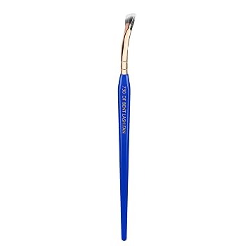 Bdellium Tools Professional Makeup Brush - Golden Triangle 730 Bent Mascara Fan - With All Vegan and Soft Synthetic Fibers, For Applying Mascara Blue, 1pc