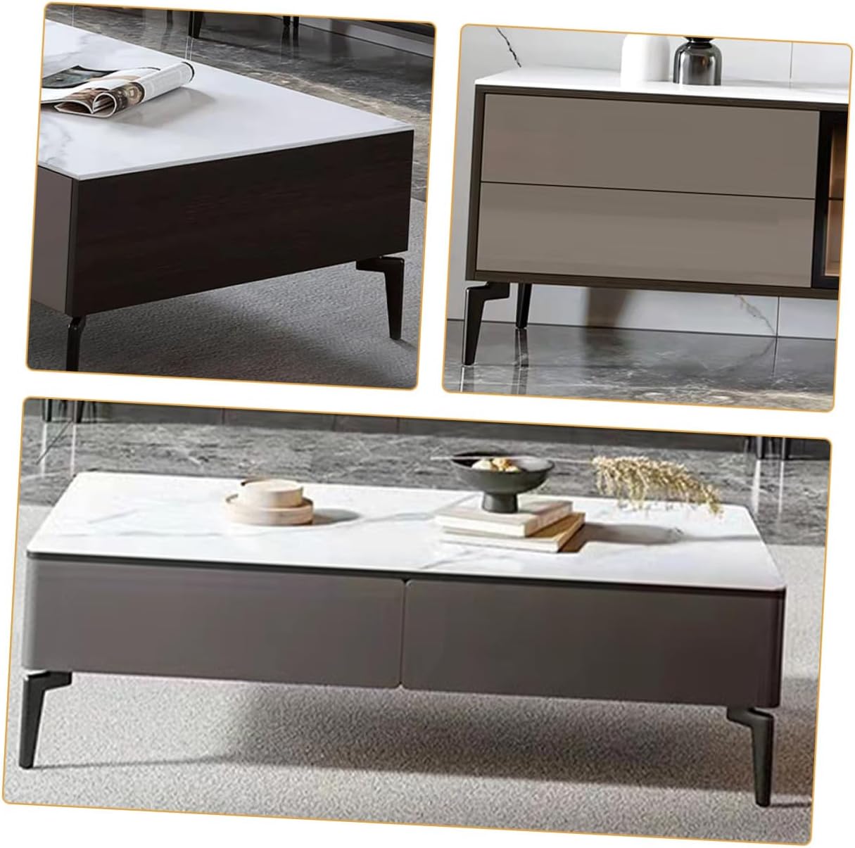 Zerodeko 4pcs Metal Furniture Legs Replacement for Sofa Cabinet Dresser Support, 14.5cm Matte Black Round Metal Legs for Tv Stand Coffee Table