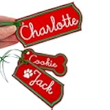 Wildflower Embroidery Christmas Stocking Name TAG - Custom Name Tag Personalized with Your Name - Custom Gift Label - (1 Tag)