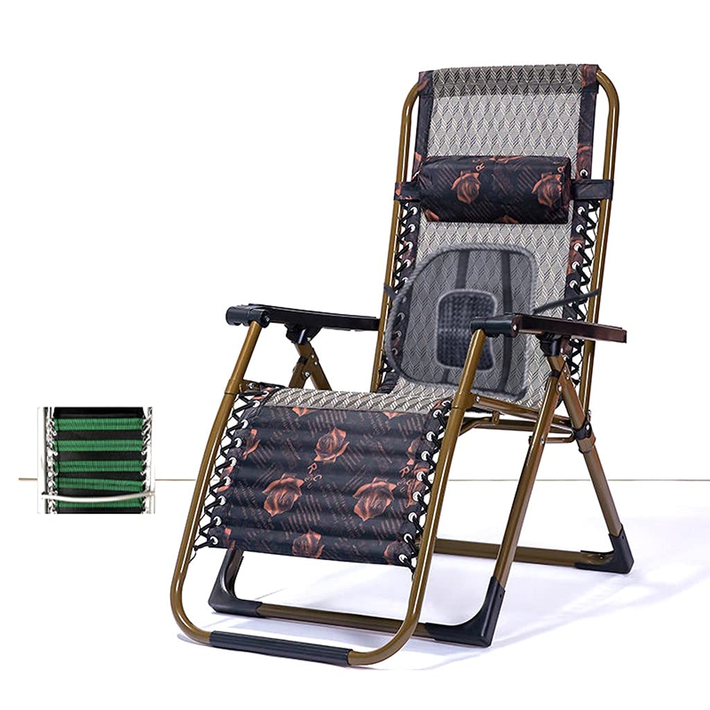 ATAAY 屋外無重力チェア キャンプ ラウンジ パティオ サポート 330ポンド 折りたたみ式芝生リクライニングチェア  枕とウエストプロテクション付き (Color : Style3) (Style3)