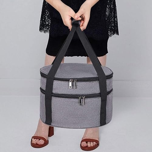 Miniatura 5 de Cazuela de dos pisos para alimentos calientes o fríos, bolsa calentadora de alimentos aislada para picnic