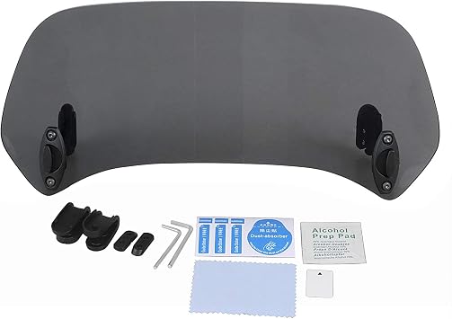 Smoke Adjustable Screen Windshield Extension Universal Clip-on Windscreen for Harley And All Motorcycle With Windshield Models