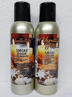 Smoke Odor Exterminator 198 gm/ 7 oz Large Spray Vanilla Glitz Set of Two Cans.